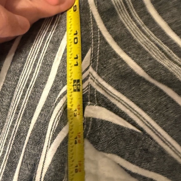 NWT Briggs Linen Blend Wide Leg Grey White Stripe Pull On Pants Women's Size XL - Picture 8 of 10